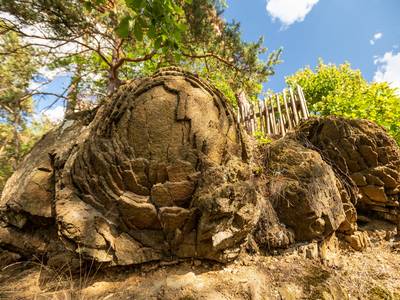 Die Steinerne Rose ist ein Naturdenkmal aus Diabasgestein in der Nähe von Kloster am Bleilochstausee.