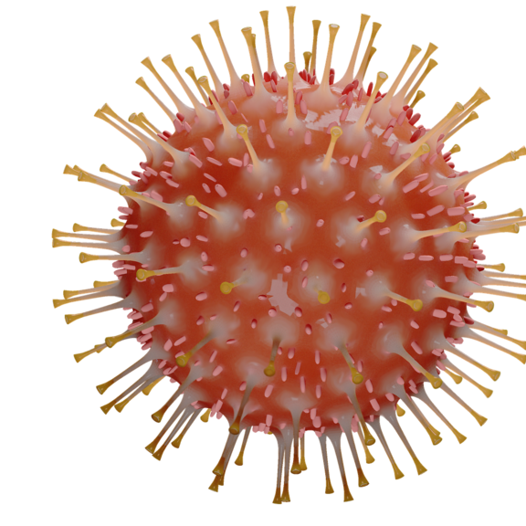 Illustration Thema Corona - Corona-Virus in Großaufnahme