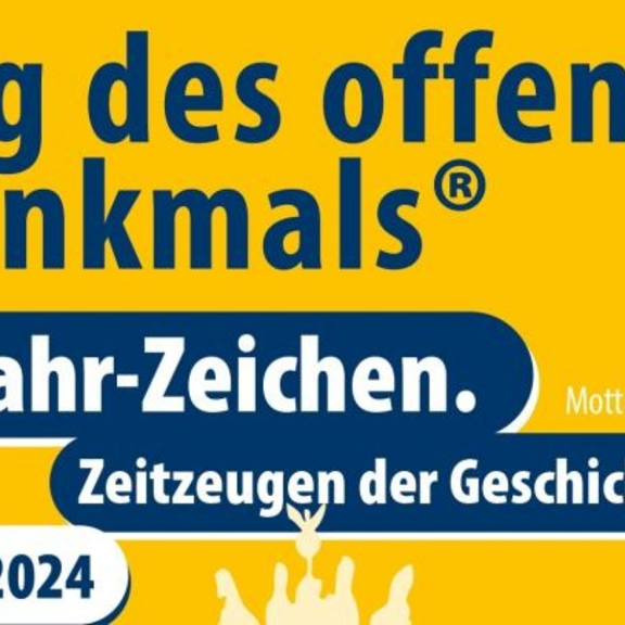 Schwerpunktthema: „Wahr-Zeichen. Zeitzeugen der Geschichte“ © Deutsche Stiftung Denkmalschutz Ein Ausschnitt des diesjährigen Plakatmotivs zum Tag des offenen Denkmals, mit dem Motto Schwerpunktthema: „Wahr-Zeichen. Zeitzeugen der Geschichte“ sowie dem Datum 8.9.2024.